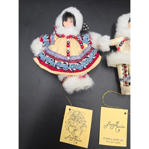 Kurt S. Adler Handcrafted Eskimo Jocelyn Mostrom Doll Ornaments - Lot Of 2 - Picture 6 of 10